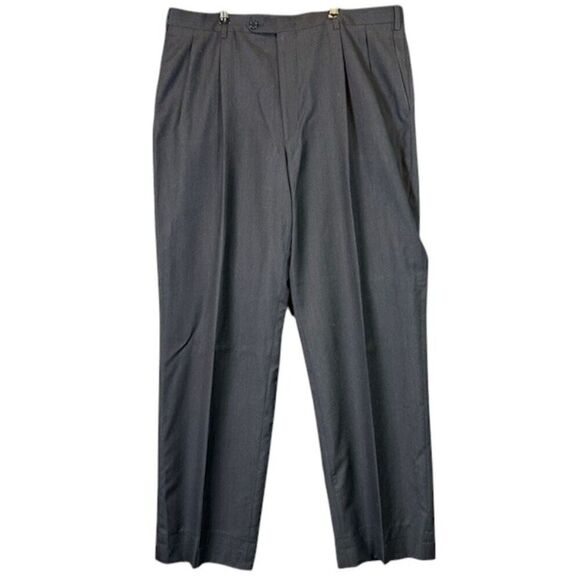Trussini Men's Italian Wool Dress Pants Pleated Front Charcoal Gray Size 38x32 - Picture 1 of 14
